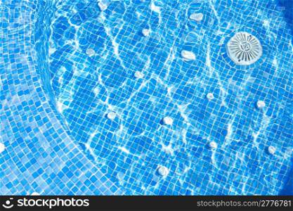 blue tiles spa pool with jets detail in white
