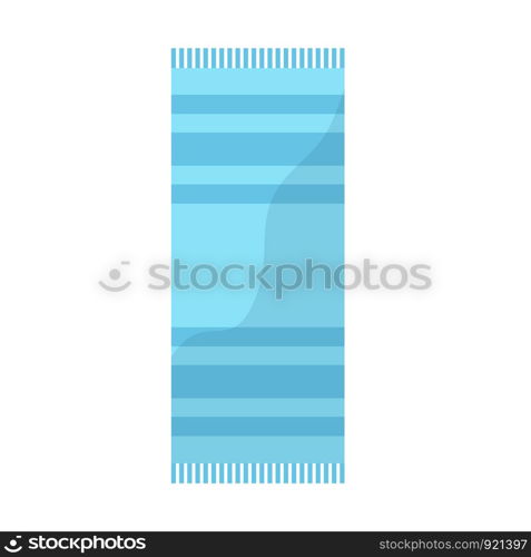 blue towel with striped pattern beach icon image vector illustration design