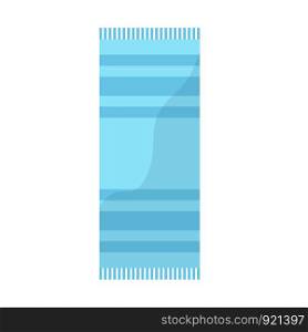 blue towel with striped pattern beach icon image vector illustration design