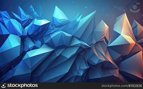 blue triangle background. abstract design, geometric pattern, wallpaper shape, dark triangular, modern blue triangle background ai generated illustration. blue triangle background ai generated