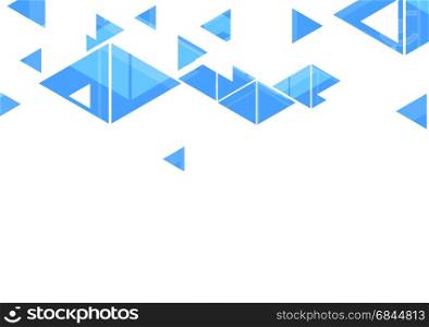 Blue triangles abstract geometric design