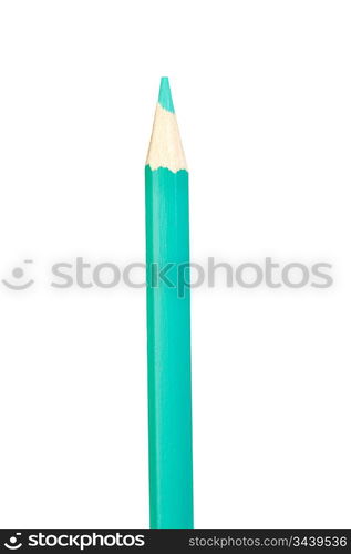 Blue turquoise pencil vertically isolated on white background