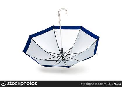 Blue umbrella isolated on the white background
