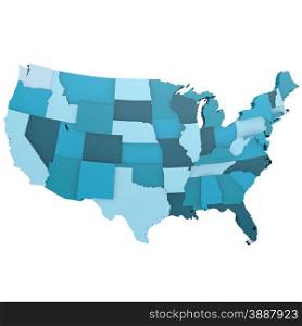 Blue USA map image with hi-res rendered artwork that could be used for any graphic design.. Blue USA map