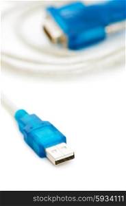 Blue USB cable - shallow depth of field