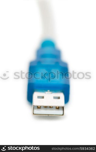 Blue USB cable - shallow depth of field