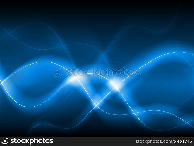 Blue vector abstraction with beautiful waves - eps 10