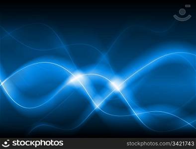 Blue vector abstraction with beautiful waves - eps 10