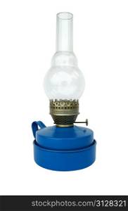 Blue vintage kerosene light lamp