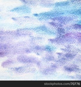 Blue violet watercolor abstract background with strokes