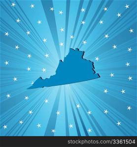Blue Virginia map, abstract background for your design