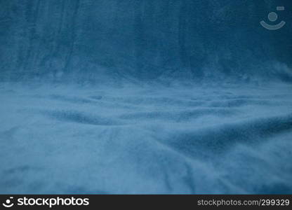 Blue wall and fluffy texture closeup