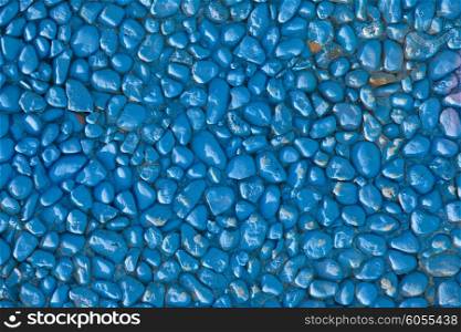 blue wall detail, made of small rocks