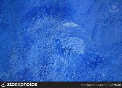 blue wall texture grunge background in Mediterranean house