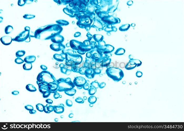 blue water bubbles clean background