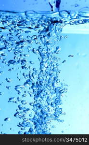 blue water bubbles macro close up