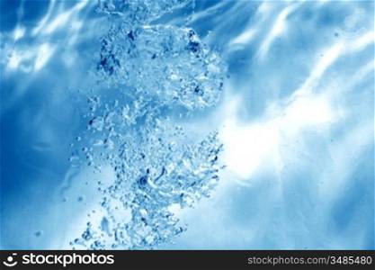 blue water bubbles macro close up