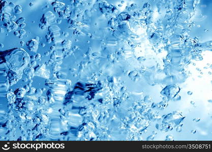 blue water bubbles macro close up