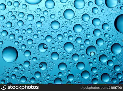 Blue water drops background