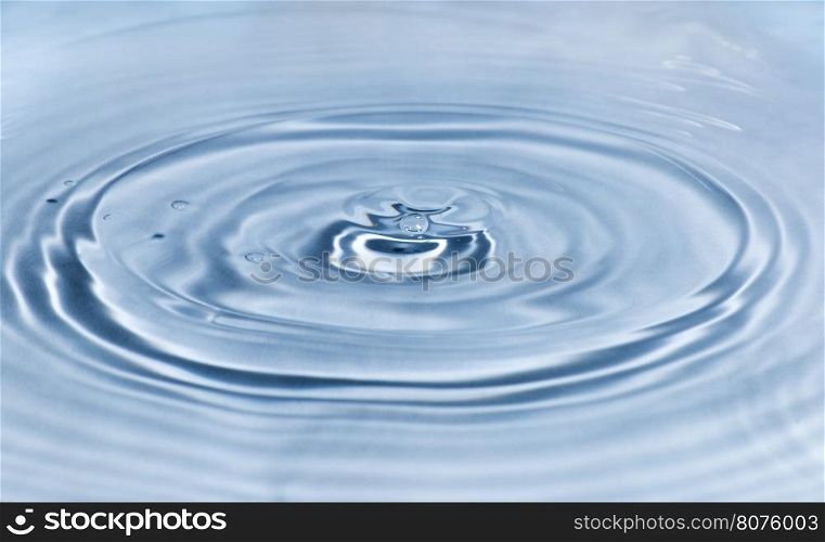Blue water drops close up