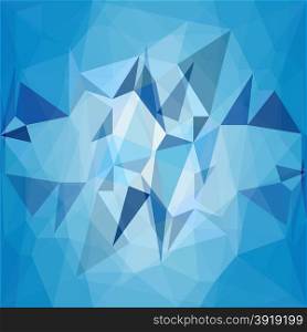 Blue Water Polygomal Background. Blue Triangles Pattern. Blue Background