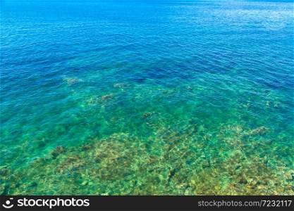 Blue water sea surface in a beautiful summer day