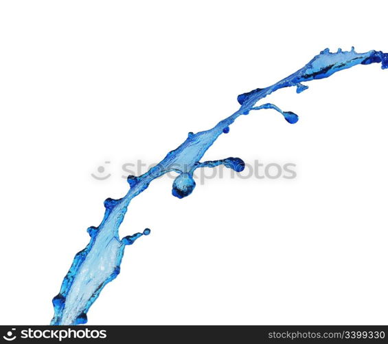 blue water splash isolated on white background