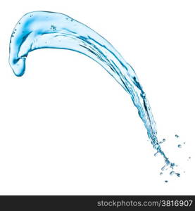 blue water splash isolated on white background