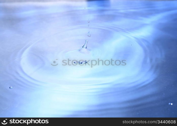 blue water splash macro close up