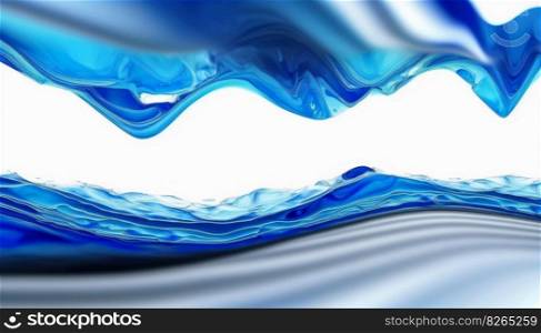 Blue water splash on white background.