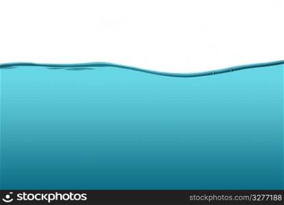 Blue water wave isolated on a white background.