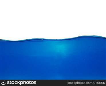 Blue water wave on white