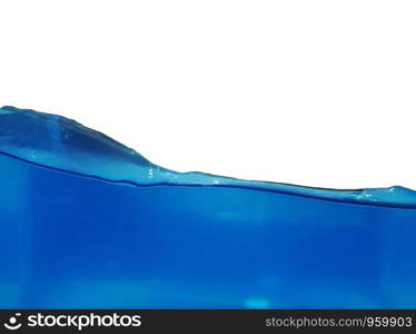 Blue water wave on white background