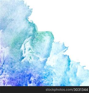 blue watercolor background. blue watercolor splash stroke background. by drawing