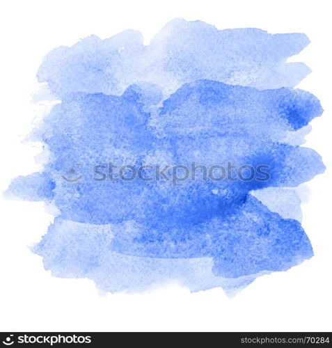 Blue watercolor brush strokes isolated on white - abstract background or space for your own text