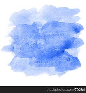 Blue watercolor brush strokes isolated on white - abstract background or space for your own text