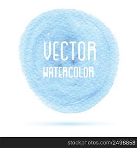 Blue watercolor stain isolated on white background. Vector illustration.
