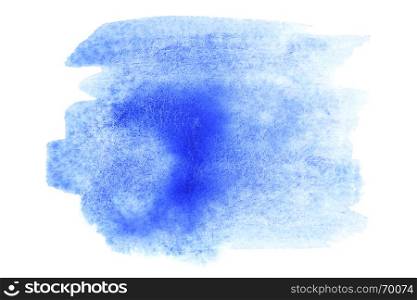 Blue watercolor stroke - abstract background and space for your own text