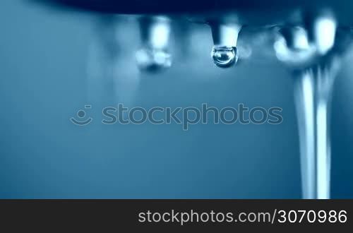 Blue waterdrops macro close-up