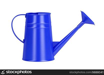 Blue watering can, isolated on white background
