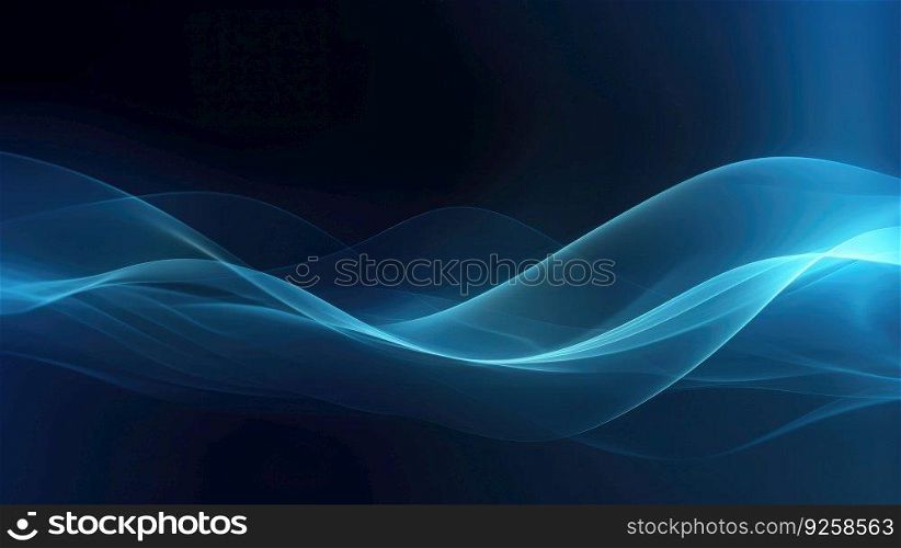 Blue wave abstract background technology. Generative AI AIG21.