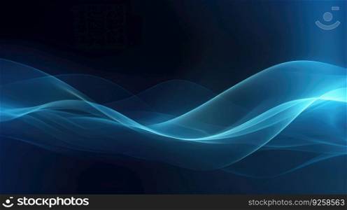 Blue wave abstract background technology. Generative AI AIG21.