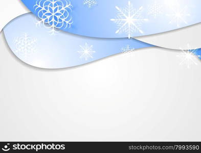 Blue wavy Christmas background