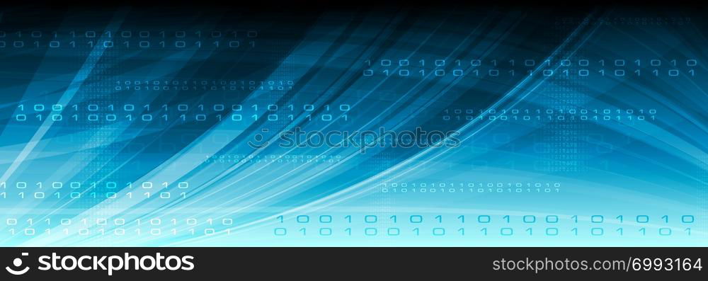 Blue web abstract tech binary code header. Blue web tech binary code header