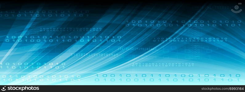 Blue web abstract tech binary code header. Blue web tech binary code header