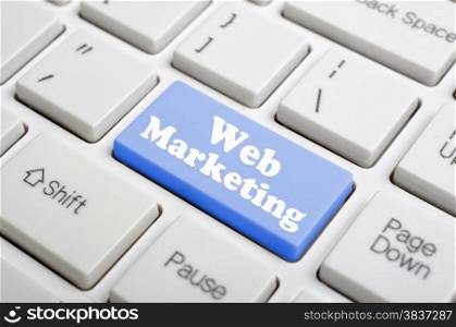 Blue web marketing key on keyboard