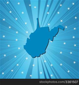 Blue West Virginia map, abstract background for your design