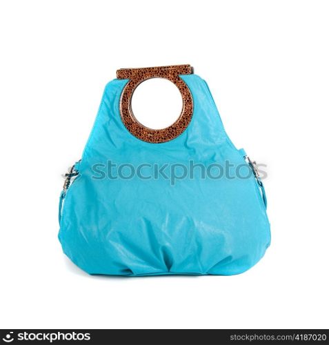 blue women bag isolated on white background