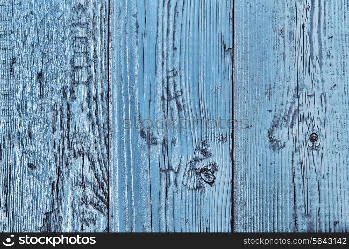 Blue wooden background of old boards