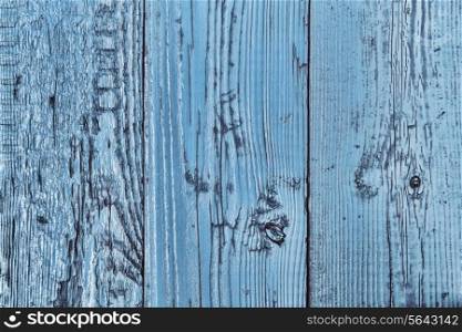 Blue wooden background of old boards